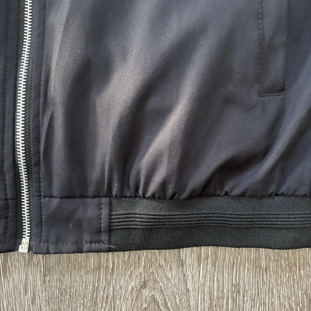 Wulful Men's Casual Lightweight‎ Windbreaker Bomber Jacket Black Size Large